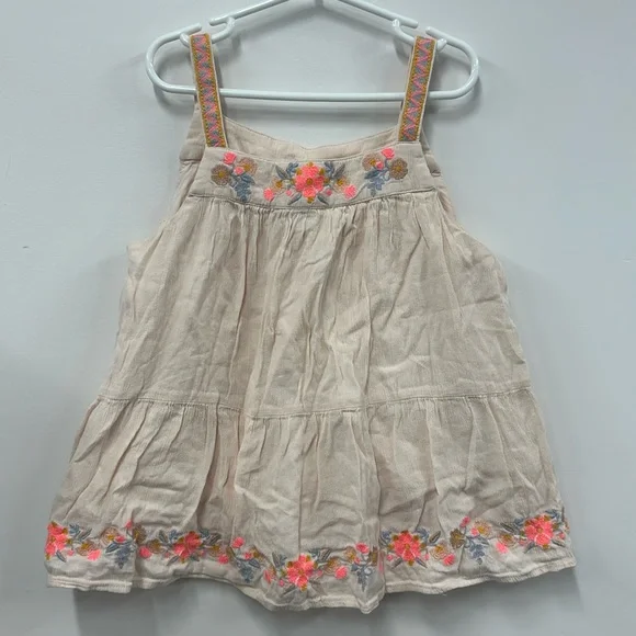 Gap kids pink embroidered floral tank blouse L - Picture 1 of 5